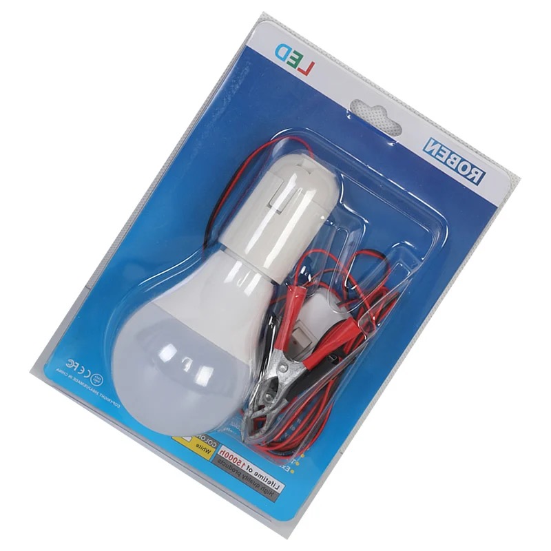 Крушка / лампа с кабели и щипки 12V LED